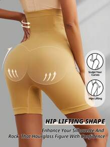 Women Seamless High Waist Waist Trainer Shorts Faja Girdle Shapewear Hook-And-Eyes Closure Body Shaper Panties Waist Cincher Thighs Control Underwear - Apricot - View 7