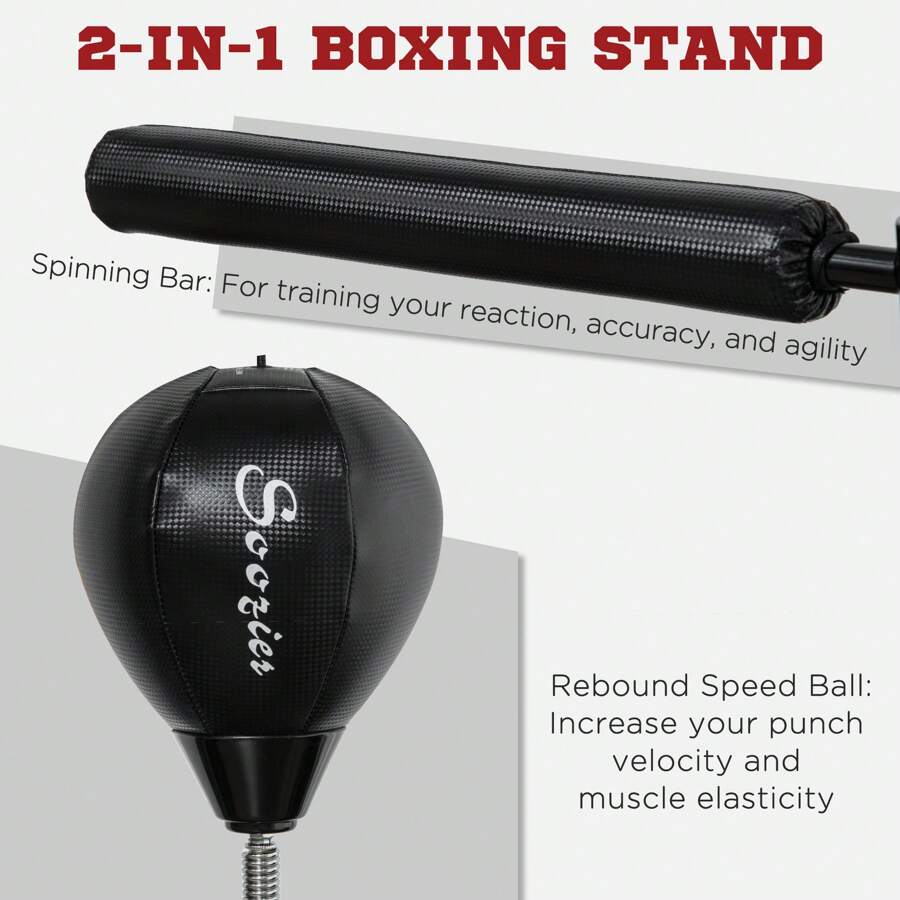 Sportnow SPORTNOW Free Standing Speed Bag, Height Adjustable Boxing