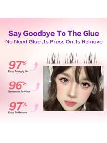 [自粘睫毛] 3/5 排 FindLove 下睫毛簇 Wild Cat 无需胶水睫毛个人 DIY 不同长度的睫毛自然柔软无胶睫毛手工睫毛礼物女士和女孩睫毛延长套装睫毛簇、睫毛簇、单根睫毛、睫毛、假睫毛 - C - 查看 4