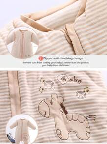 Children Quilted Sleeping Bag For Four Seasons Infant Toddler Boy Girl Detachable Sleeve Split Leg Striped Printed Sleepsack One Piece Sleep Sack - Multicolor - View 10