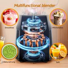 600W Blender, 4 Titanium Coated Blades, 2 Speeds And Pulse, 1.5L Detachable Jug, Ice Crusher, AutoClean Function, Black - EU E Type Plug(220-240V) - View 4