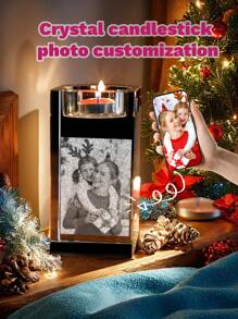 Crystal Candlestick Photo Customization,Personalized Custom Photo Laser EngravingInside The Crystal Candle Holder With Your Own Picture (Birthday, Wedding Gift, Memorial, Mother's Day, Valentine's, Personalized) Gifts Graduation - Multicolor - View 5