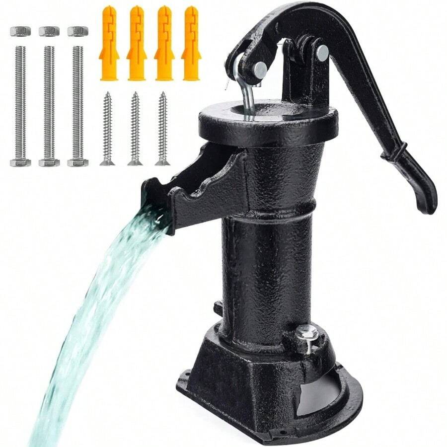 Manual Hand Water Pitcher Pump 25Ft Lift Cast Iron Hand Well Pump