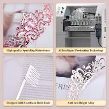 4 Phụ kiện trang phục công chúa kèm 1 Vương miện pha lê cho nữ, 2 Găng tay dài, 1 Kính cho tiệc hóa trang - Nhiều màu - Xem 8