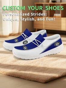 1 Pair Buffalo Baseball Custom Loafers, Personalized Name Loafers, Custom Chunky Sole Loafers Of E-TPU, Personalized Fabric Shoes, Photo Loafers, Tailored Loafers For Women And Men, Unique Sports And Casual Footwear, Gifts For Groomsmen, Anniversaries, Valentine's Day, Birthdays, Weddings, Best Friend Gifts, Ideal For Mom/Dad/Her/Him/Girlfriend/Boyfriend/Wife/Husband/Friend. - White - View 3