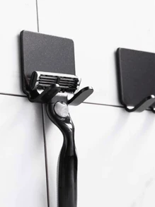 2pcs Bathroom Plastic Razor Holder, Storage Hook, Wall Men Shaving Shaver Shelf, Punch Free Razor Rack, Accessories Organization Home Bathroom Decor Fall Decor Back To School