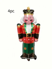 1 pieza Globo de papel de aluminio de un Soldado Cascanueces Gigante para Navidad, Año Nuevo, fiesta de cumpleaños de invierno, decoración navideña - Multicolor - Ver 9