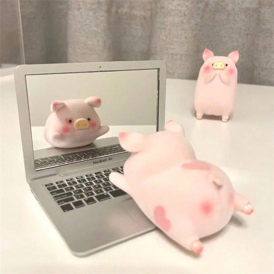 Mini Cat Laptop Toy Pocket Mirror, 3.7 X 2.5 Inch Small Folding Dog