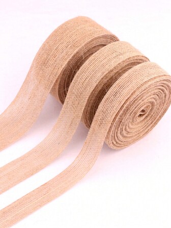1 Roll, 393 Inches Long Natural Burlap Ribbon Roll (Brown/Yellow), Ribbon Diy Material For Christmas Tree, Necktie, Suitable For Office, Room, Home, Party Decorations And Christmas Decorations,Christmas Valentine Day