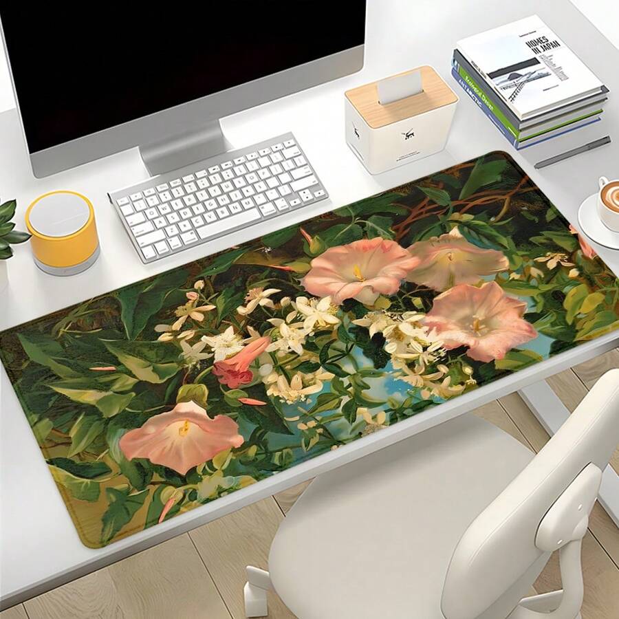 1pc Floral Garden Mouse Pad Cute Flowers Plant Desk Mat Desk