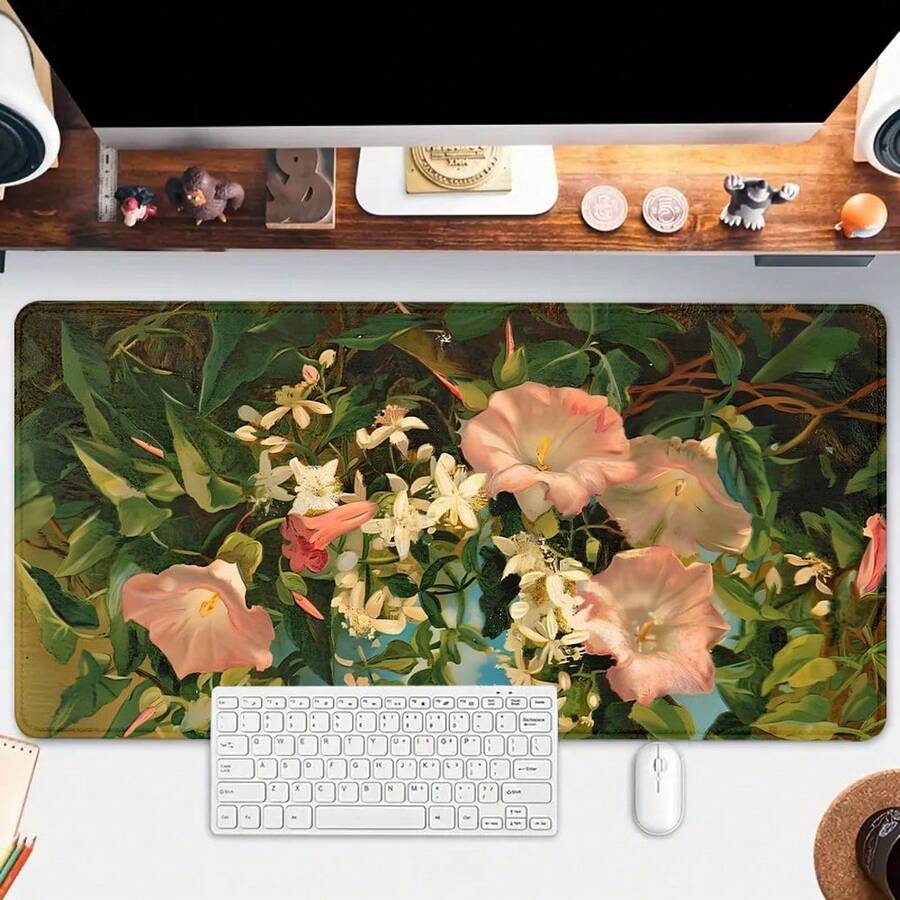 1pc Floral Garden Mouse Pad Cute Flowers Plant Desk Mat Desk