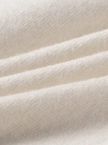 Men's Plain High-Neck Long Sleeve Casual Pullover Sweater, For Fall Winter - White - View 5