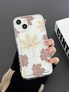 Ốp lưng điện thoại trong suốt chống sốc họa tiết lá mùa thu tương thích với iPhone 15/16/14/12/11 Pro Max - Ốp lưng điện thoại trong suốt họa tiết hoa thanh lịch - Trong sáng - Xem 2