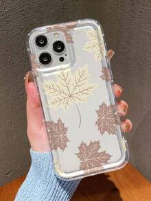 Ốp lưng điện thoại trong suốt chống sốc họa tiết lá mùa thu tương thích với iPhone 15/16/14/12/11 Pro Max - Ốp lưng điện thoại trong suốt họa tiết hoa thanh lịch - Trong sáng - Xem 3