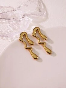 1 par de pendientes de acero inoxidable con inspiración en lava, adecuados para que las mujeres los luzcan en fiestas o como regalo festivo