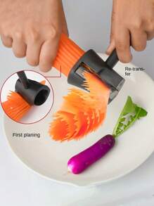 1个手动螺旋蔬菜切片器，一款紧凑易用的蔬菜去皮切片工具，适用于雕刻水果和蔬菜。