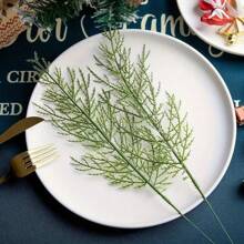 50 Cây Xanh Giả Nhân Tạo 34cm/13.5inch - Lá Thông Và Lá Bách, Lá Thông, Vòng Hoa Giáng Sinh, Phụ Kiện Cắm Hoa, Cành Cây Nhân Tạo - Thích Hợp Cho Ngoài Trời, Trong Nhà, Trang Trí Phòng Khách - Đồ Trang Trí Giáng Sinh Lễ Hội - Chất Liệu Nhựa - Mùa Đông - Sử Dụng Triển Lãm - Treo - Không Bao Gồm Hộp Đựng, Ngày Valentine, Quà Tặng - màu xanh lá - Xem 7