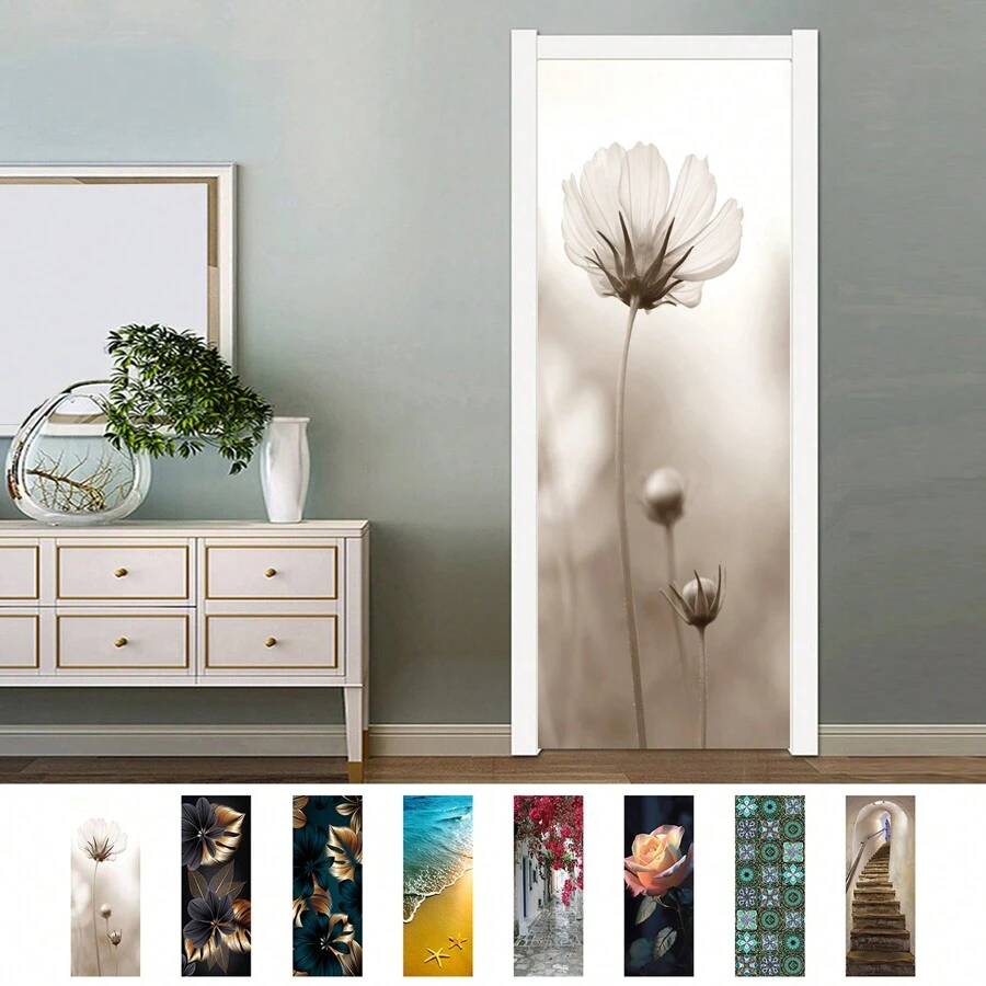 2 miếng dán cửa hoa có thể tháo rời, miếng dán vinyl tự dính, giấy dán tường cửa hoa màu be 3D, bóc ra và dán cho phòng ngủ, phòng khách, ký túc xá, trang trí thẩm mỹ, nhãn dán, decal dán tường, decal vinyl trang trí nhà cửa, vật dụng trang trí mùa xuân, làm mới ngôi nhà của bạn, nhãn dán trang trí lễ hội, quà tặng sinh nhật, tốt nghiệp - Nhiều màu - Xem 1