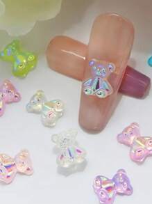 50pcs Aurora Bear Nail Charms - Resin & Acrylic Nail Art Accessories 50pcs Hypoallergenic 3D Aurora Bear Nail Charms - Perfect For DIY Manicures, Women & Girls Nails