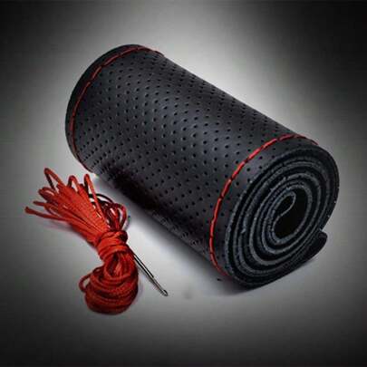 Capa De Volante De Carro Trançada Agulhas E Linha Capas Conjunto De 4 Cores Diy Textura Macia Acessórios Automotivos