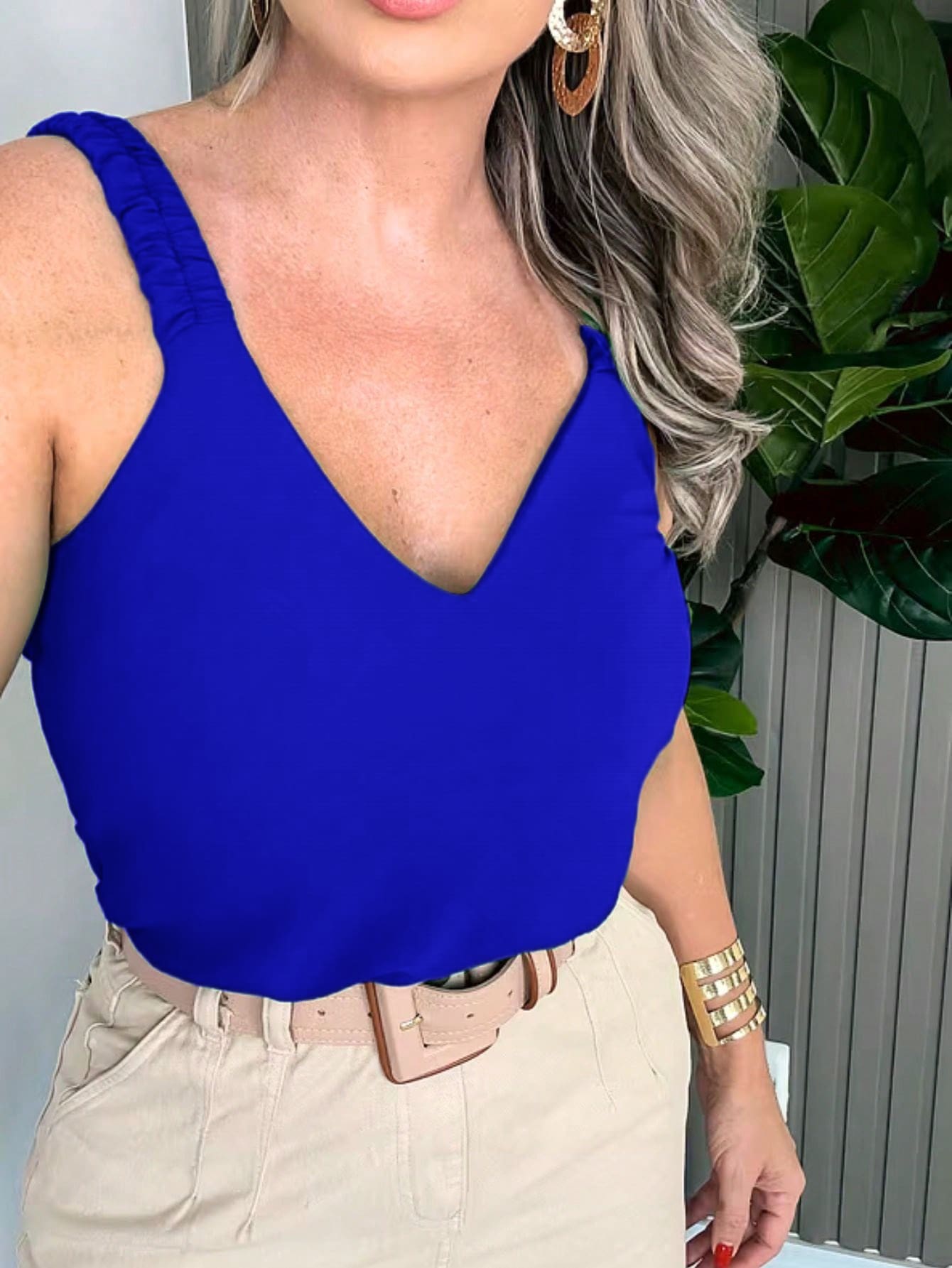Women Tank Tops & Camis - 寶藍色 - 查看 1