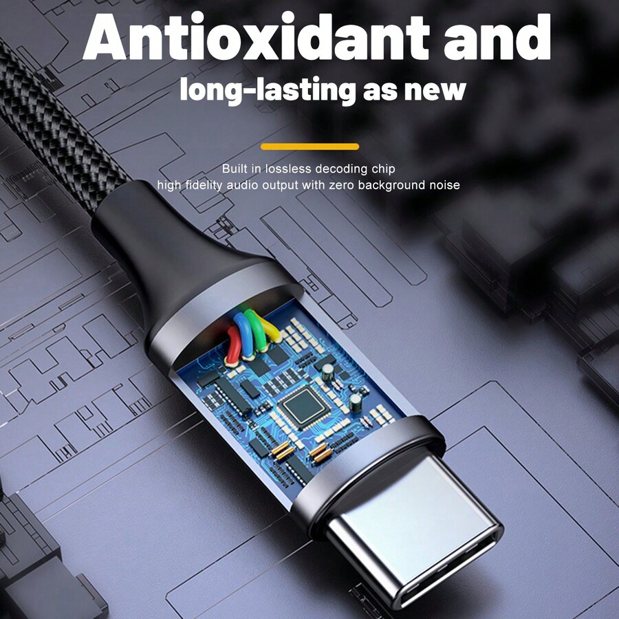 1pc AUX Car Audio Cable, Digital AUX Audio Cable, Smartphone To Car AUX