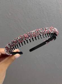 1/2/3/5pcs Girls Rhinestone Decorated Toothed Headbands, Sweet Hair Accessories - Multicolor - View 13