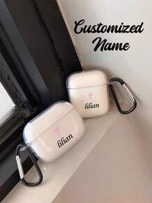 1pc Customized Name Text Earphone Case Accessories Hook Compatible With Apple Airpods 1/2 AirPods Pro AirPods 3 AirPods 4