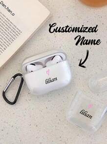 1pc Customized Name Text Earphone Case Accessories Hook Compatible With Apple Airpods 1/2 AirPods Pro AirPods 3 AirPods 4