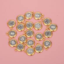 10 Piezas Aleación De San Benito De Nursia, Patrón Contra Las Medallas Del Mal De 13 Mm Para Hacer Joyas Diy