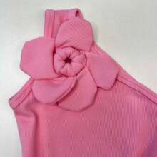 Children's Clothing Girl's Blouse Party Fashion One Shoulder Flower Blogger - Rusty Rose - View 4