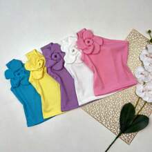 Children's Clothing Girl's Blouse Party Fashion One Shoulder Flower Blogger - Rusty Rose - View 2