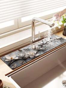 1 tấm thảm chống thấm nước chống ẩm thời trang, chất liệu polyester bền, thích hợp cho nhà bếp và phòng tắm, cốc hút nước bùn Diella đa năng, thấm nước khô nhanh, thảm chống bắn nước cho vòi phòng tắm, phụ kiện nhà bếp và bàn, trang trí bàn trang điểm, trang trí phòng tắm, có thể làm quà tặng, trang trí nhà cửa, đẹp và thiết thực, thiết kế sáng tạo - Nhiều màu - Xem 4