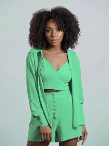 WOMEN'S DUNE FABRIC SHIRT - 青檸色 - 查看 2