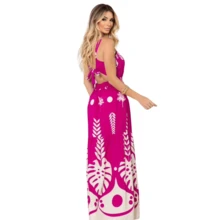 Long Viscose Dress - Rosa Fucsia - Ver 5