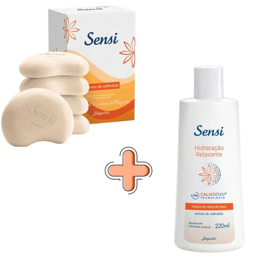 Sensi Moisturizing Kit With Calendula Extract + Bar Soap - Jequiti - trái cam - Xem 1