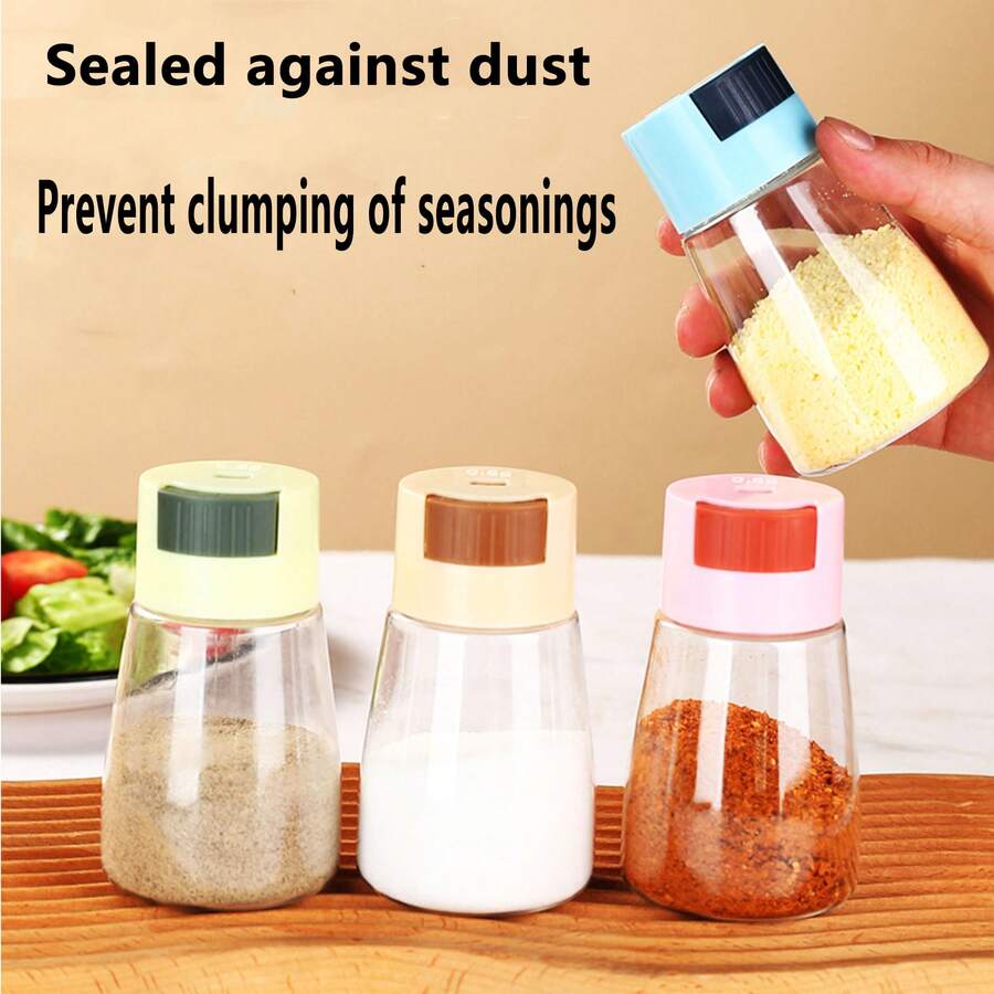 1pc Household Kitchen Plastic Salt Shaker Dispenser Measurable Salt Box