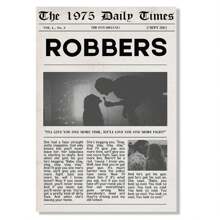 Conjunto de 1/6 Peças de Arte de Parede Vintage, Pôsteres de Álbuns de Música 1975, Pôster de Jornal para Decoração de Sala, Quadros Pendurados para Sala de Estar, Quarto, Dormitório (Sem Moldura) - Preto e Branco - Visão 26