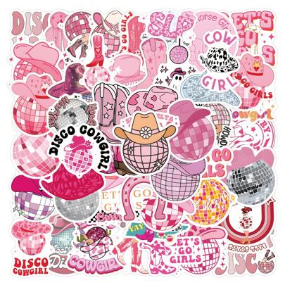55pcs Disco Cowgirl Stickers, Party Favors Stickers Suitable For Water Bottles, Skateboards, Laptops, Ideal For Western Space Cowgirl Birthday Party, Bachelorette Party, Rodeo Party, Cowgirl Christmas, Also Applicable To Laptops, Rodeo Party, Cowgirl Christmas Events. Sticker Themes Include Disco Cowgirl, Bachelorette Party, Cowgirl Bachelorette Party, Etc.