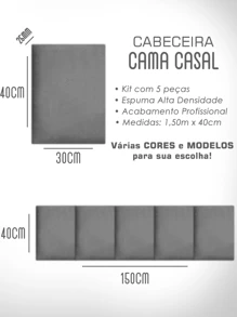 Modular Upholstered Headboard Kit For Single, Double, Queen, King Beds With Adhesive Module Panel - 查看 8