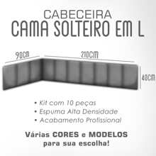 Modular Upholstered Headboard Kit For Single, Double, Queen, King Beds With Adhesive Module Panel - 查看 11