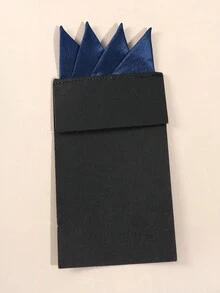 1 件男士休闲纯色口袋巾，简约直折款式，适合商务、婚礼、西装派对搭配 - A - 查看 12