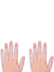 10PCS 局部手指护理套，防干裂，透明硅胶，受伤防水防护套，手指关节疼痛佩戴防护套，脚和脚趾，推回，弹力指套，适用于手指、脚趾，技术人员，男女。