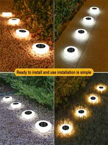 4pcs Solar Buried Lights, Outdoor Courtyard Lights, Plug-In Ground Lights, Garden Layout, Villa Decoration Lighting, Landscape Lawn Lights