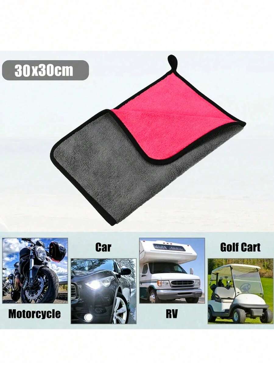 1/2pcs Multifunction Car Wash Microfiber Towel Absorbent Coral Fleece