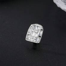 Kiểu dáng thời trang Hip Hop cá nhân mới thiết kế hình chữ T vuông đính đá đơn Grillz cho cả nam và nữ - nhiều màu - Xem 5