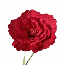 Grande Flor de Peônia de Veludo Simulado, Flor Artificial para Casamento, Decoração de Vitrine, Estúdio Fotográfico, Rosa Burgundy Artificial, Dia dos Namorados, Presente