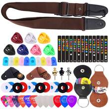 Bộ 14 phụ kiện đàn guitar ABS sáng tạo hợp kim nhôm Capo đàn guitar dây đeo đàn guitar có thể điều chỉnh Straplook hộp đựng đàn Bass Ukulele phụ kiện - Nhiều màu - Xem 12