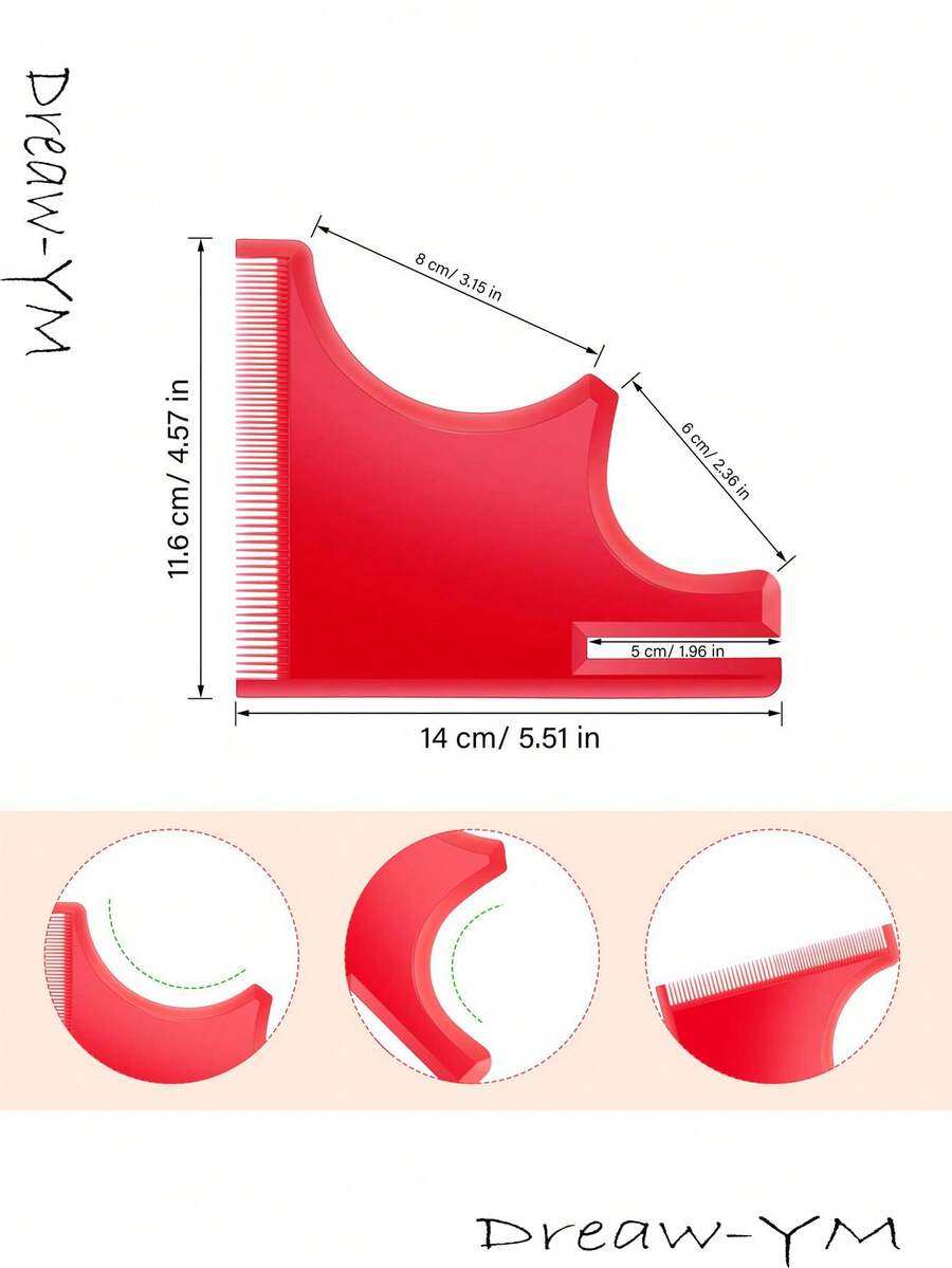 2 Pieces Beard Guide Shaping Template Tools Mustache Lineup Stencil Hairline Hair Cutting Beard