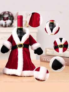 1件圣诞餐桌装饰裙装酒瓶套装创意金丝雀圣诞酒具套装优雅知性个性化适合圣诞节装饰日常装饰 - 彩色 - 查看 4